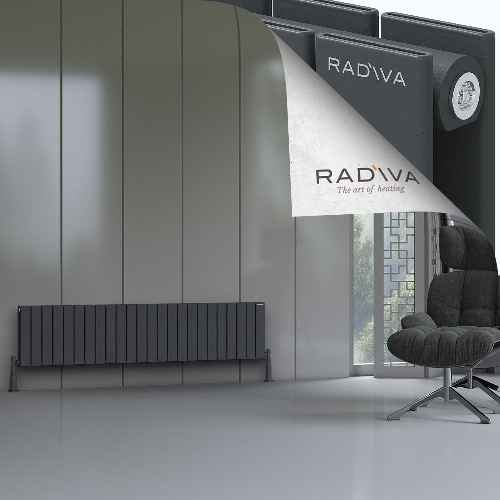 Oti Aluminium Radiator 400x1772 Dark Anthracite - 1