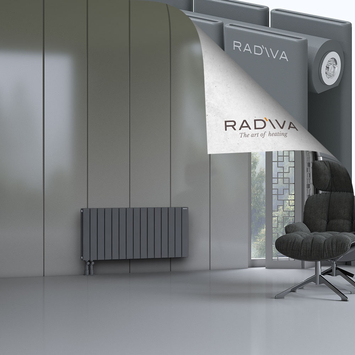 Oti Aluminium Radiator 500x1106 Anthracite Bottom Left 50mm