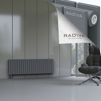 Oti Aluminium Radiator 500x1624 Anthracite Bottom Left 50mm