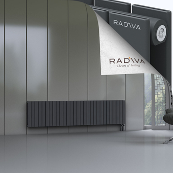 Oti Aluminium Radiator 500x2142 Dark Anthracite Bottom Right 50mm