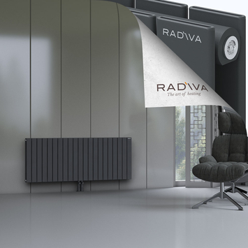 Oti Aluminium Radiator 600x1550 Dark Anthracite Bottom Middle 50mm