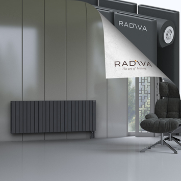 Oti Aluminium Radiator 600x1698 Dark Anthracite Bottom Right 50mm
