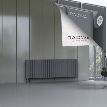 Oti Aluminium Radiator 600x1846 Anthracite Bottom Left 50mm