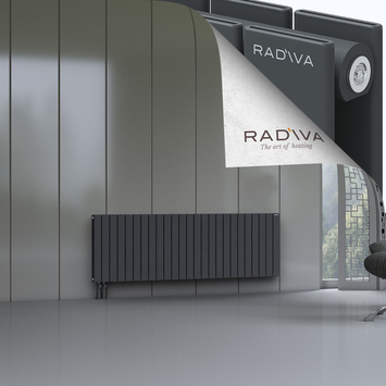 Oti Aluminium Radiator 600x1846 Dark Anthracite Bottom Left 50mm