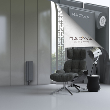 Oti Aluminium Radiator 600x218 Anthracite Bottom Left 50mm