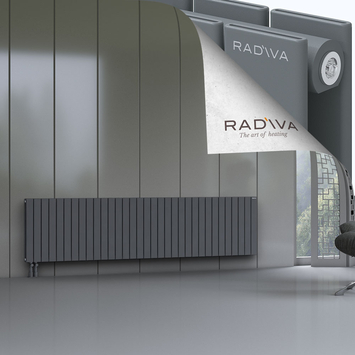 Oti Aluminium Radiator 600x2438 Anthracite Bottom Left 50mm