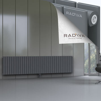 Oti Aluminium Radiator 600x2586 Anthracite Bottom Middle 50mm