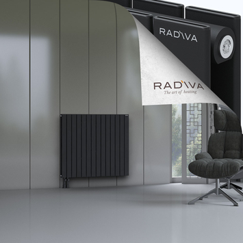 Oti Aluminium Radiator 900x1032 Black Bottom Left 50mm