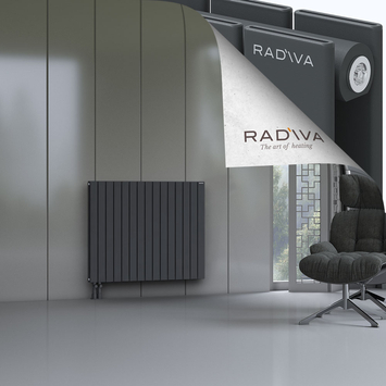 Oti Aluminium Radiator 900x1106 Dark Anthracite Bottom Left 50mm