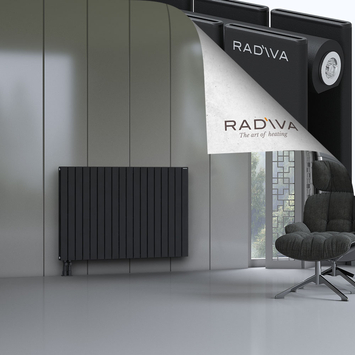 Oti Aluminium Radiator 900x1328 Black Bottom Left 50mm