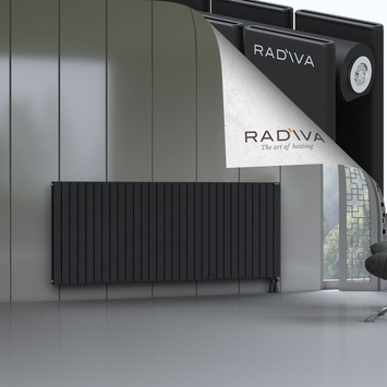 Oti Aluminium Radiator 900x2216 Black Bottom Right 50mm