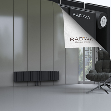 Oti Alüminyum Radyatör 300x1476 Siyah Alt Orta 50mm