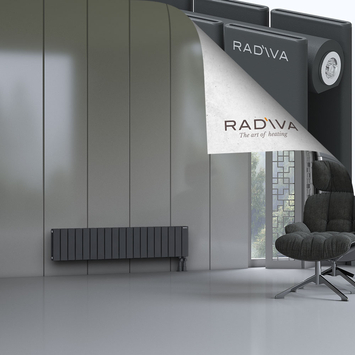 Oti Radiateur En Aluminium 300x1402 Anthracite Foncé Bas à droite 50mm