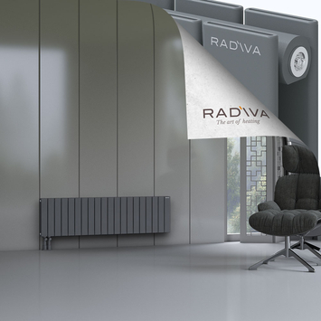 Oti Radiateur En Aluminium 400x1476 Anthracite Bas à gauche 50mm