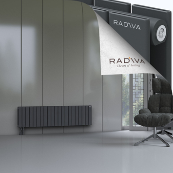 Oti Radiateur En Aluminium 400x1550 Anthracite Foncé Bas à gauche 50mm
