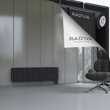 Oti Radiateur En Aluminium 400x1550 Noir Bas à droite 50mm