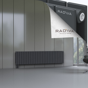 Oti Radiateur En Aluminium 500x2068 Anthracite Foncé Bas à gauche 50mm