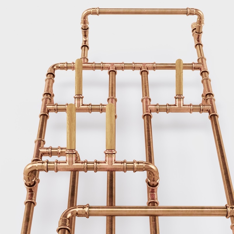 PAJAK Design Towel Warmer 631x1800 Copper