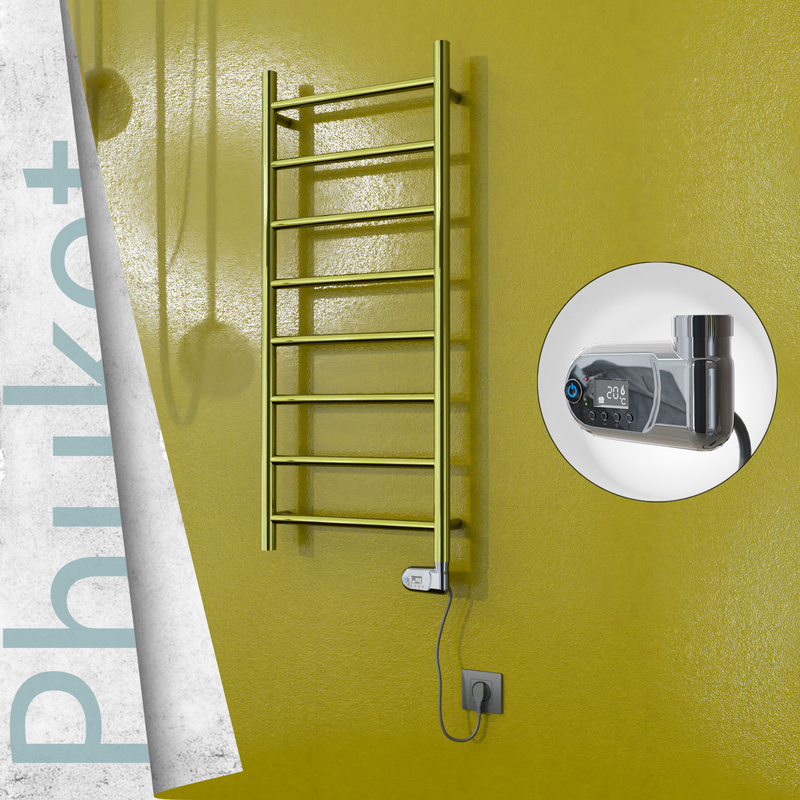 Phuket Electric Stainless Steel Towel Rail 400x1000 Gold (Thesis Thermostat) 200W 