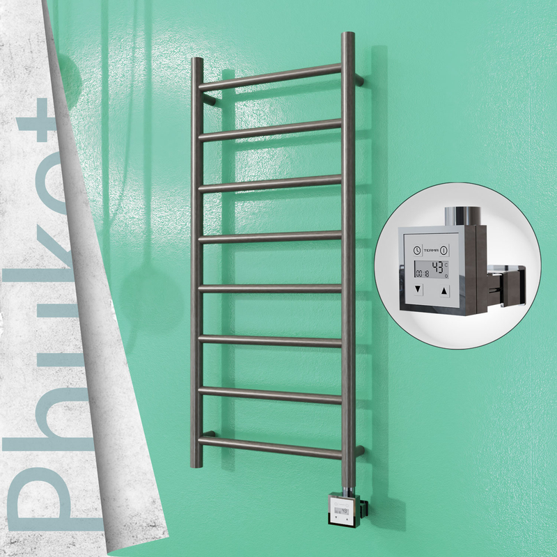 Phuket Electric Stainless Steel Towel Rail 400x1000 Satin Polished (KTX3 Thermostat) 200W