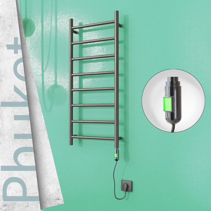 Phuket Electric Stainless Steel Towel Rail 400x1000 Satin Polished (On/Off Switch) 200W 