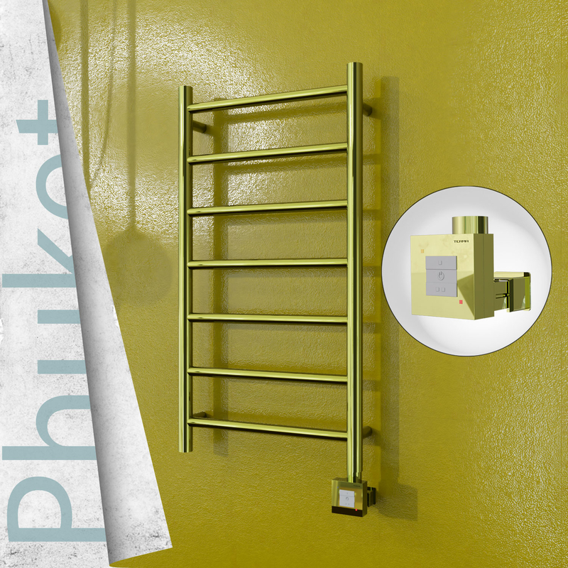 Phuket Electric Stainless Steel Towel Rail 400x800 Gold (KTX1 Thermostat) 200W
