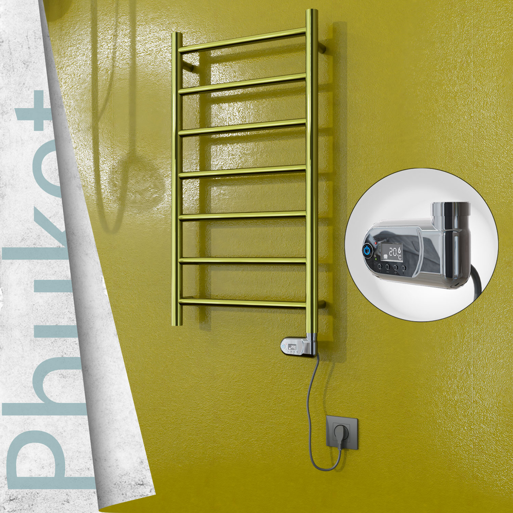 Phuket Electric Stainless Steel Towel Rail 400x800 Gold (Thesis Thermostat) 200W - 1
