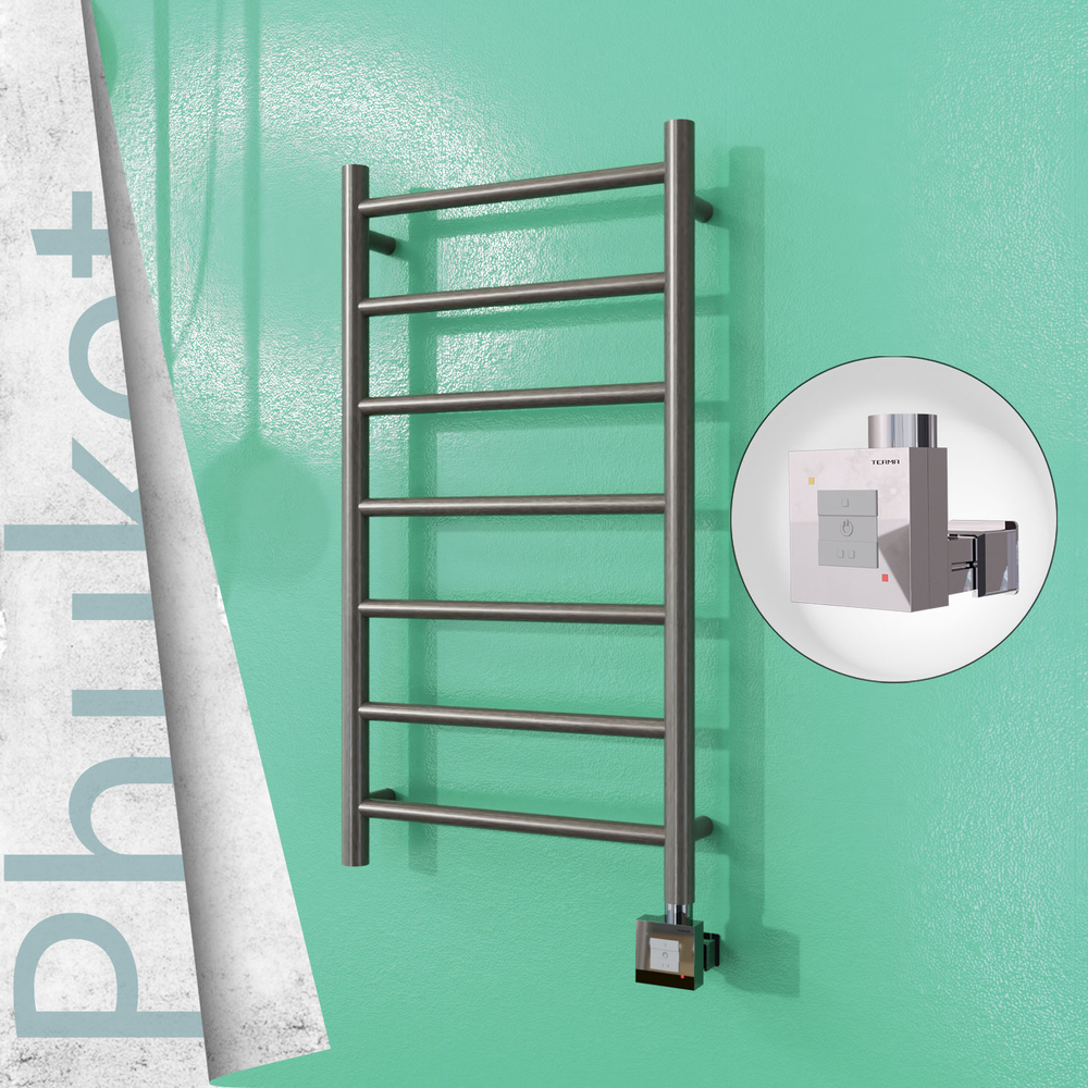 Phuket Electric Stainless Steel Towel Rail 400x800 Satin Polished (KTX1 Thermostat) 200W - 1