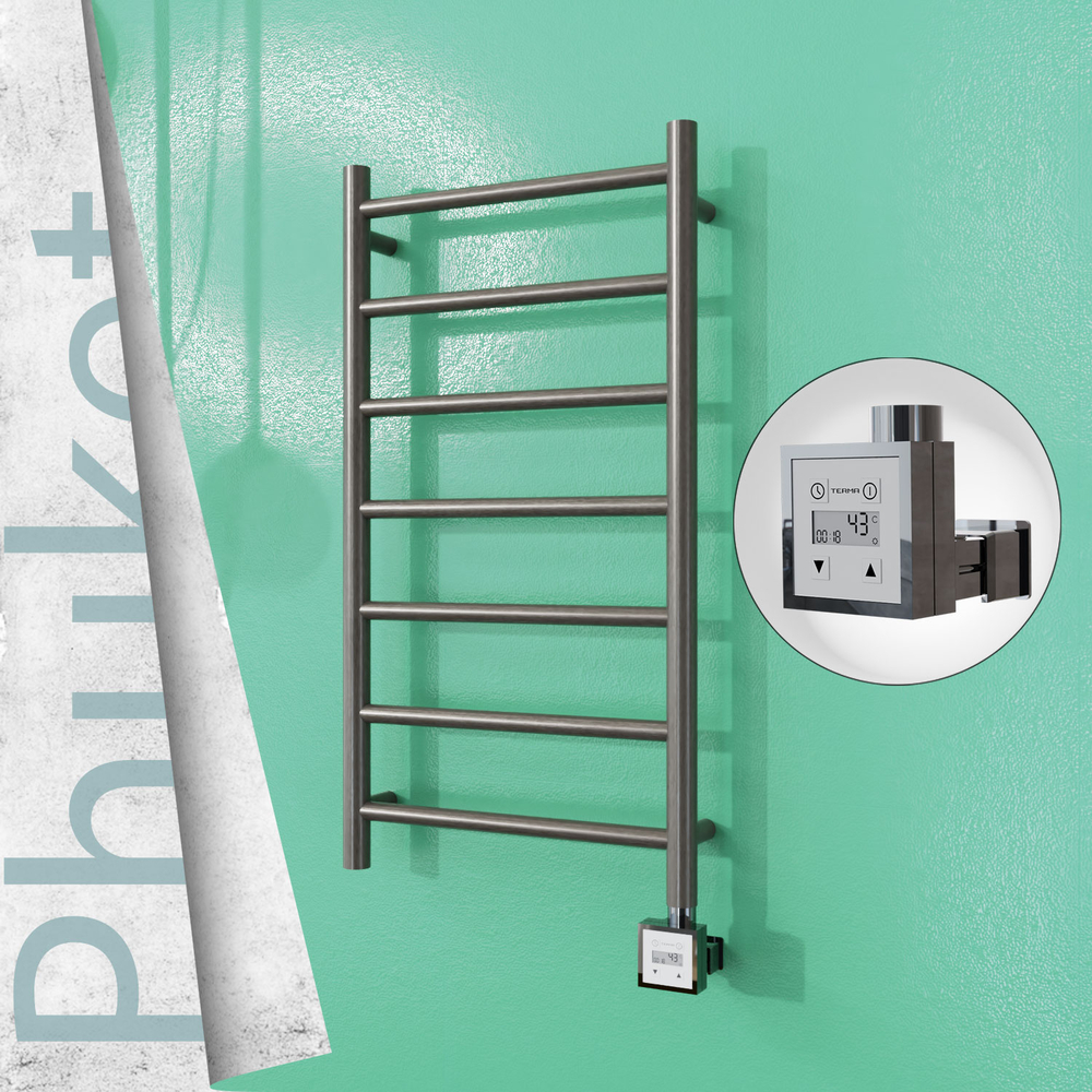 Phuket Electric Stainless Steel Towel Rail 400x800 Satin Polished (KTX3 Thermostat) 200W - 1