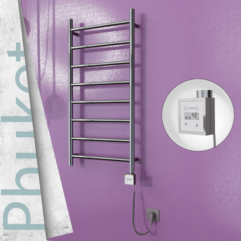 Phuket Electric Towel Warmer 500x1000 Mirror Finish Ktx3 200 W (Spiral Cable)
