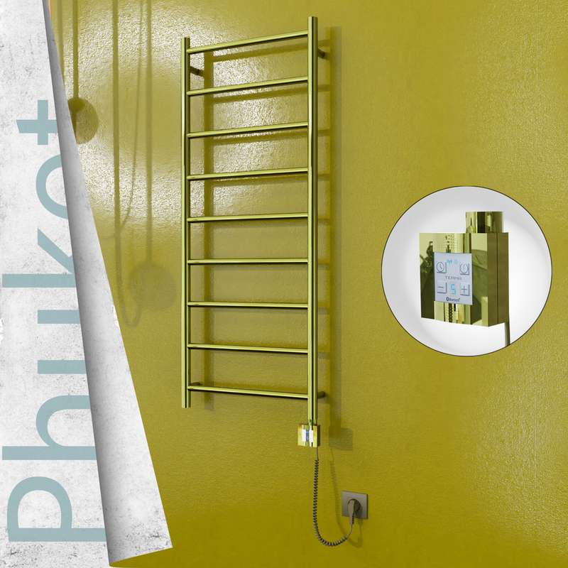 Phuket Electric Towel Warmer  500x1200 Gold Ktx4 200 W (Spiral Cable) 