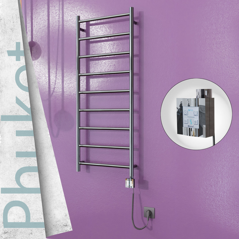 Phuket Electric Towel Warmer  500x1200 Mirror Finish Ktx4 200 W (Spiral Cable) 