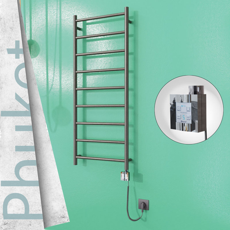 Phuket Electric Towel Warmer  500x1200 Satine Finish Ktx4 200 W (Spiral Cable) 