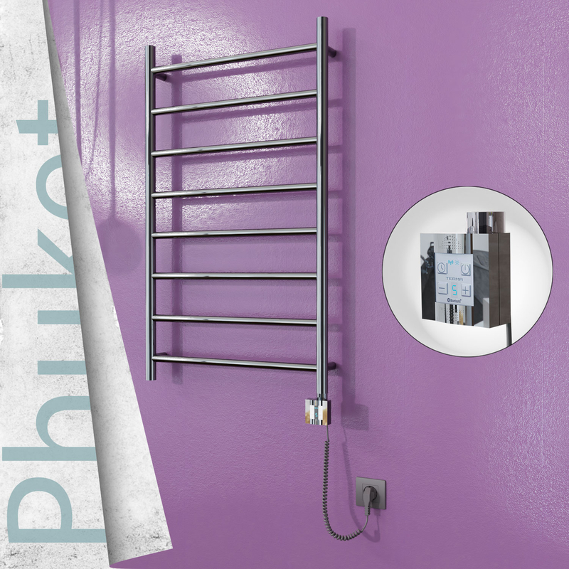 Phuket Electric Towel Warmer 600x1000 Mirror Finish Ktx4 200 W (Spiral Cable)