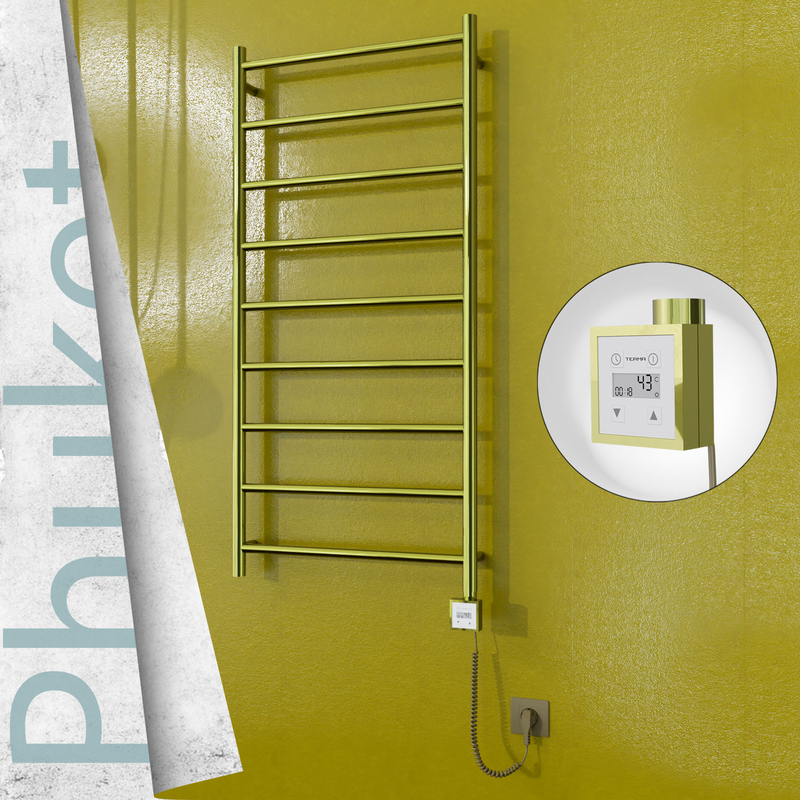 Phuket Electric Towel Warmer 600x1200 Gold Ktx3 200 W (Spiral Cable)