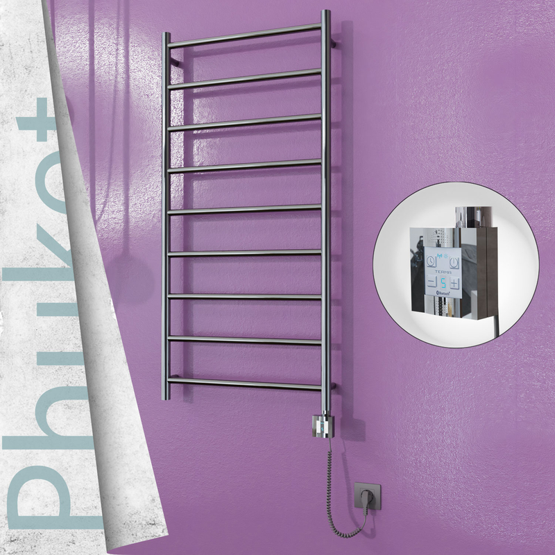 Phuket Electric Towel Warmer 600x1200 Mirror Finish Ktx4 200 W (Spiral Cable)