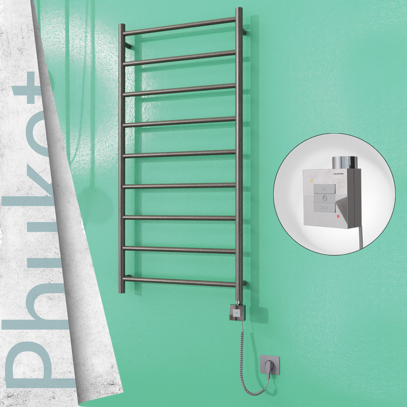 Phuket Electric Towel Warmer 600x1200 Satine Finish Ktx1 200 W (Spiral Cable)