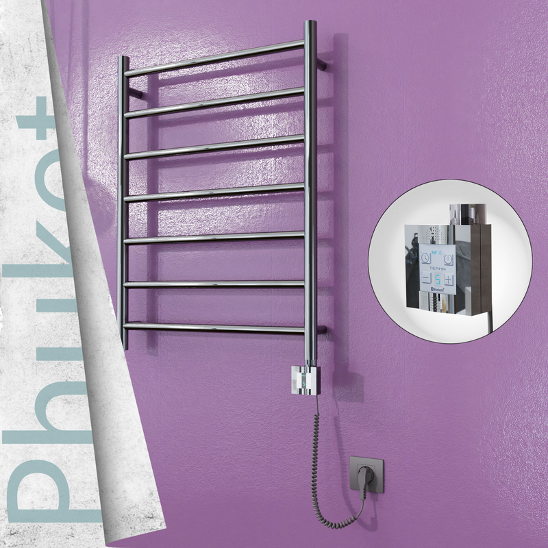 Phuket Electric Towel Warmer  600x800 Mirror Finish Ktx4 200 W (Spiral Cable) 