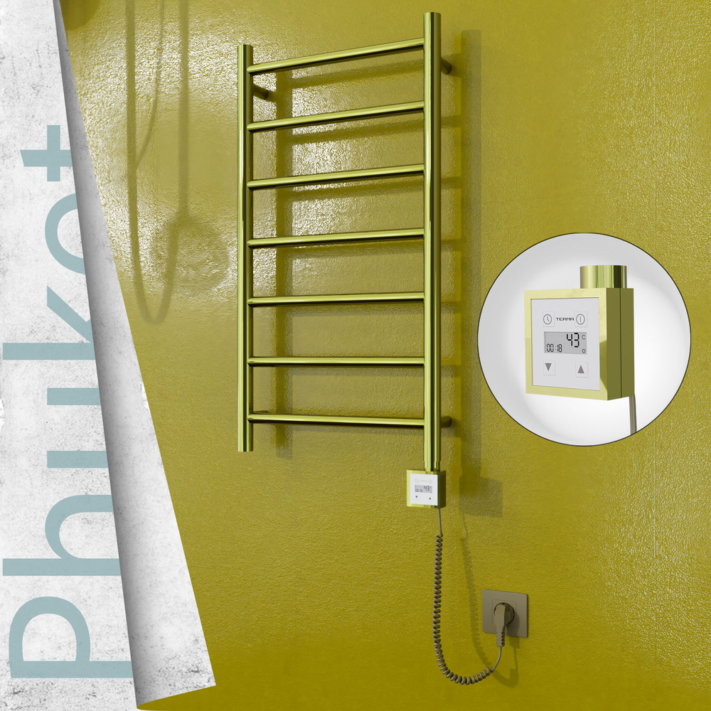 Phuket Elektrikli Paslanmaz Çelik Havlupan 400x800 Altın (KTX3 Termostat) 200W Spiral Kablolu - 1
