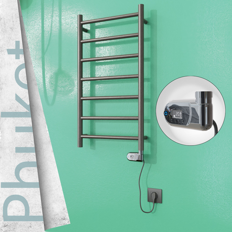 Phuket Elektrikli Paslanmaz Çelik Havlupan 400x800 Satin Polisaj (Thesis Termostat) 200W