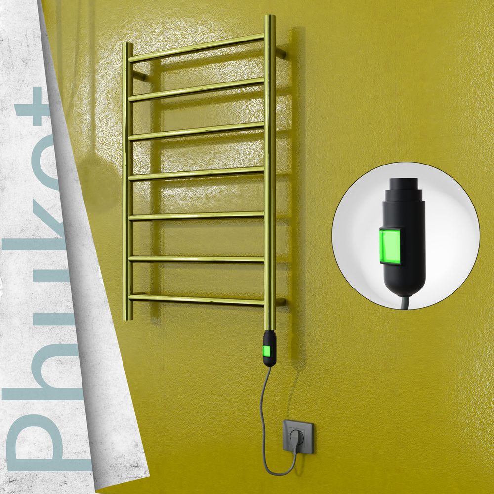 Phuket Elektrikli Paslanmaz Çelik Havlupan 500x800 Altın (On/Off Düğmeli) 200W - 1