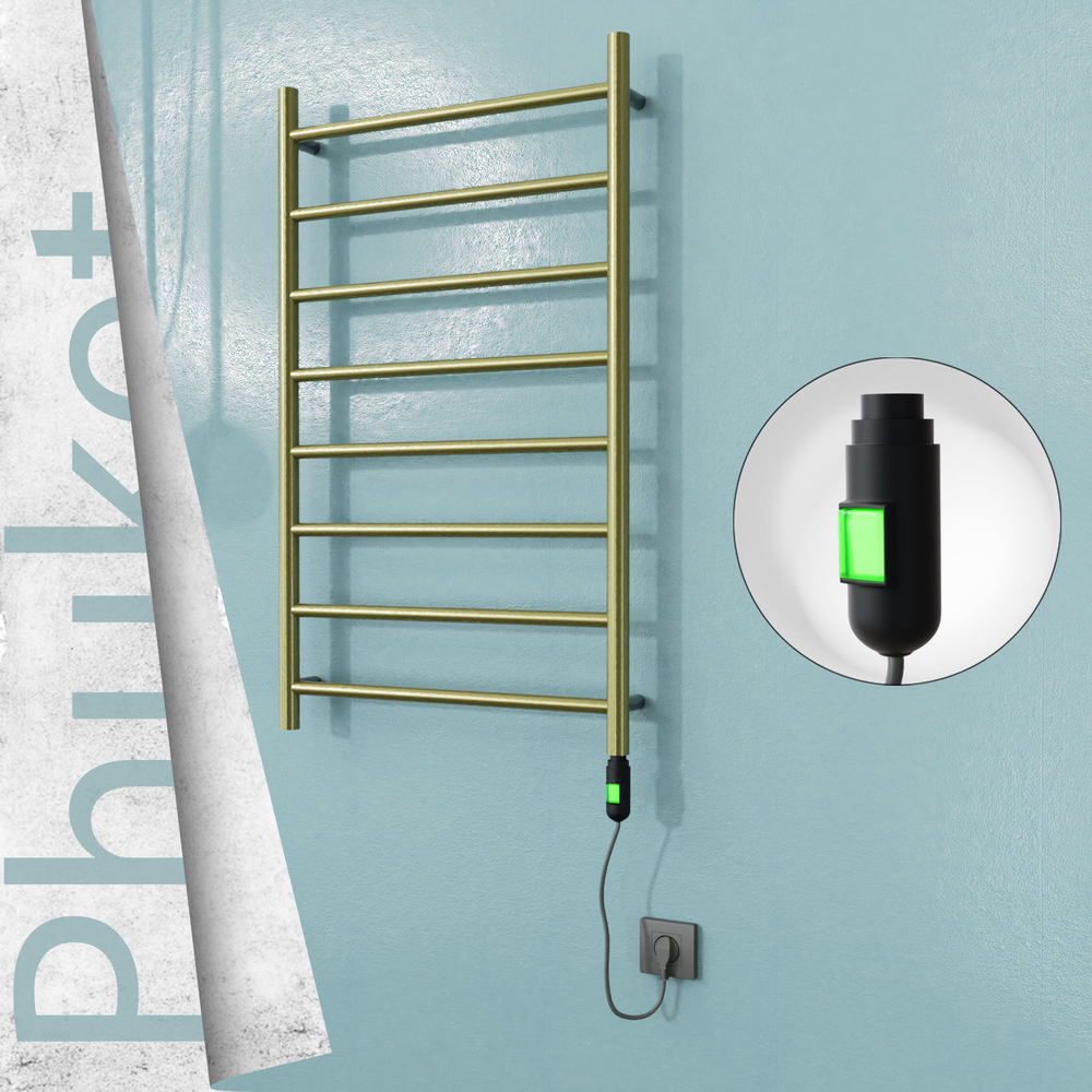 Phuket Elektrikli Paslanmaz Çelik Havlupan 600x1000 Satine Altın (On/Off Düğmeli) 200W - 1