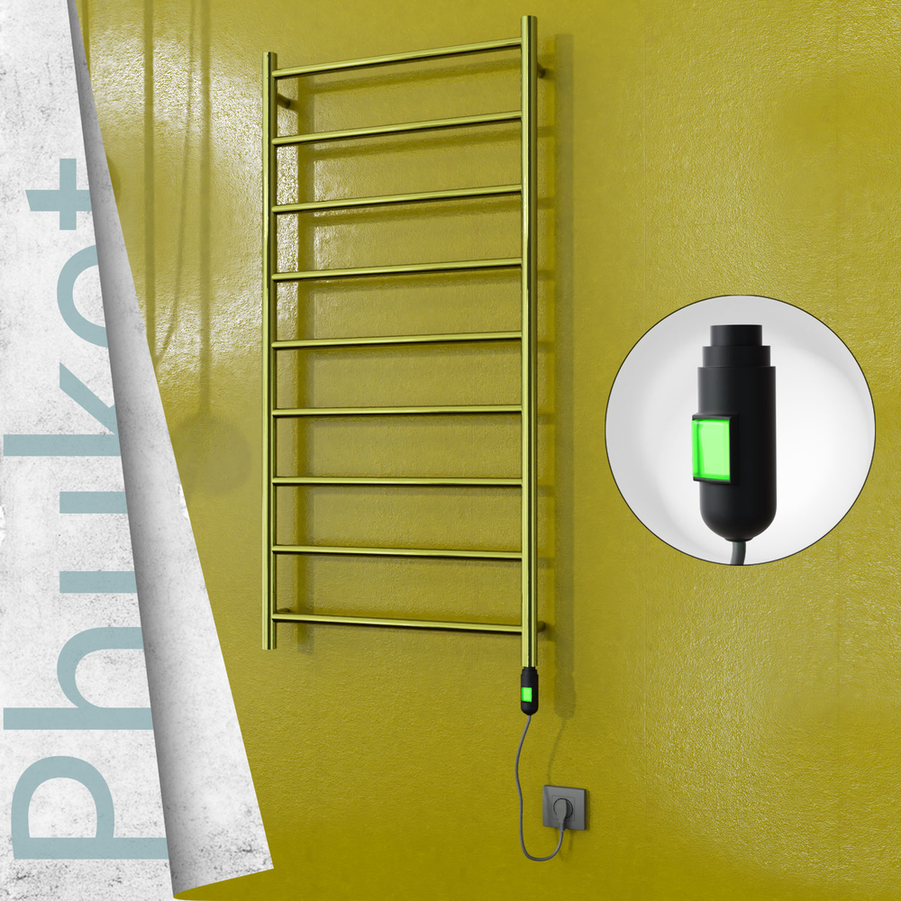 Phuket Elektrikli Paslanmaz Çelik Havlupan 600x1200 Altın (On/Off Düğmeli) 300W - 1