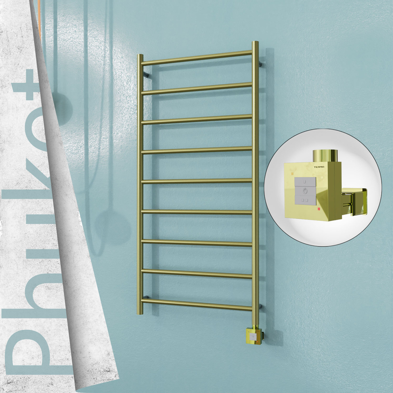 Phuket Elektrikli Paslanmaz Çelik Havlupan 600x1200 Satine Altın (KTX1 Termostat) 300W 