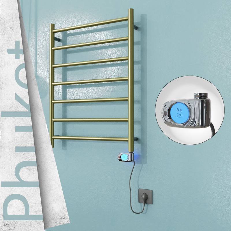 Phuket Elektrikli Paslanmaz Çelik Havlupan 600x800 Altın (Musa Termostat) 200W