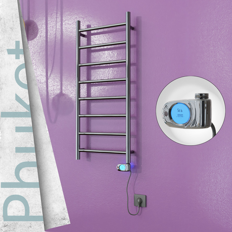 Phuket Sèche-serviettes Électrique en Inox 400x1000 Poli Miroir (Musa Thermostat) 200W 