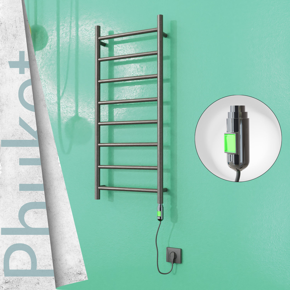 Phuket Sèche-serviettes Électrique en Inox 400x1000 Poli Satiné (Interrupteur Marche/Arrêt) 200W - 1