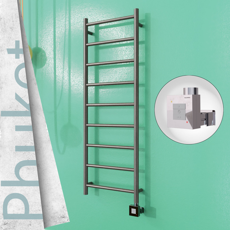 Phuket Sèche-serviettes Électrique en Inox 400x1200 Poli Satiné (KTX1 Thermostat) 200W 