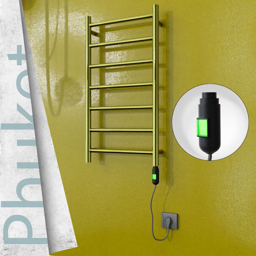Phuket Sèche-serviettes Électrique en Inox 400x800 Doré (Interrupteur Marche/Arrêt) 200W - 1