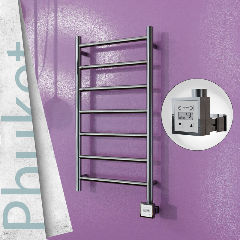 Phuket Sèche-serviettes Électrique en Inox 400x800 Poli Miroir (KTX3 Thermostat) 200W 